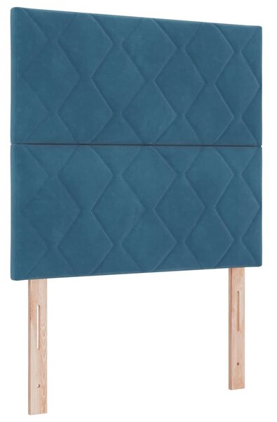 Krevet s opruga kutije Tamno plava 200 x 100 cm Baršun - Plava / 200 x 100 cm