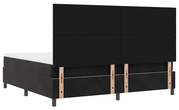 Krevet s opruga kutije s uzglavljem Crna 200 x 200 cm Baršun - Crna / 200 x 200 cm
