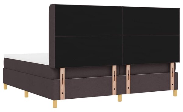 Krevet s opruga kutije s LED trakama Smeđa 200 x 200 cm tkanina - Smeđa / 200 x 200 cm