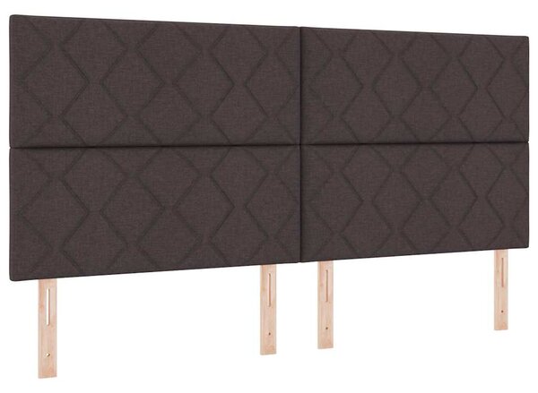 Krevet s opruga kutije s LED trakama Smeđa 200 x 200 cm tkanina - Smeđa / 200 x 200 cm