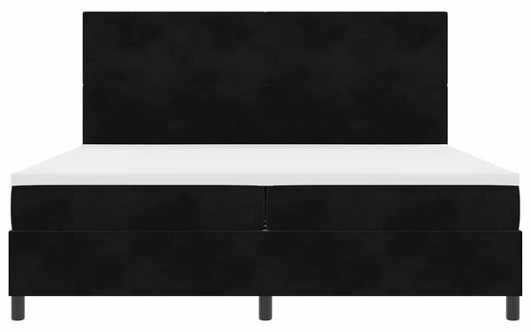 Krevet s opruga kutije s uzglavljem Crna 200 x 200 cm Baršun - Crna / 200 x 200 cm