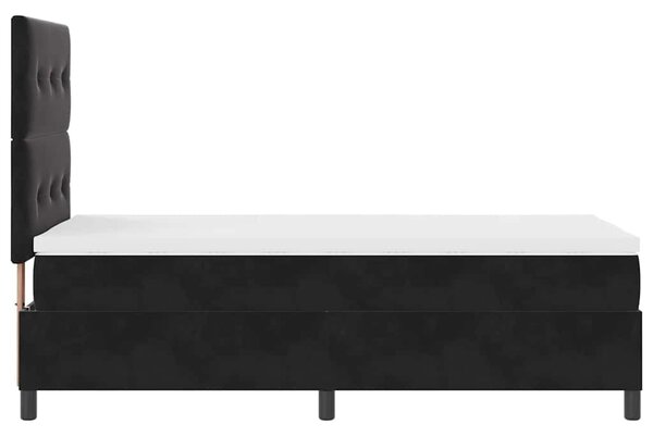 LED Box Spring Krevet s uzglavljem Crna 80 x 200 cm Baršun - Crna / 80 x 200 cm