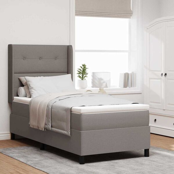 LED Box Spring Krevet s jastukom Sivo-smeđa 80 x 200 cm tkanina - Smeđesiva / 80 x 200 cm
