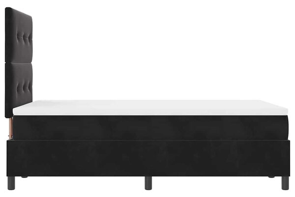 LED Box Spring Krevet s uzglavljem Crna 120 x 190 cm Baršun - Crna / 120 x 190 cm