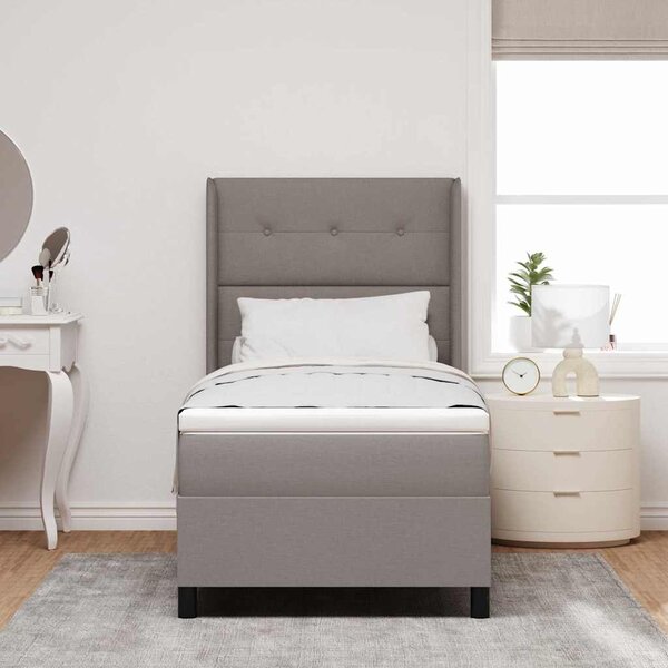 LED Box Spring Krevet s jastukom Sivo-smeđa 80 x 200 cm tkanina - Smeđesiva / 80 x 200 cm