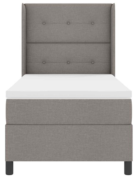 LED Box Spring Krevet s jastukom Sivo-smeđa 80 x 200 cm tkanina - Smeđesiva / 80 x 200 cm