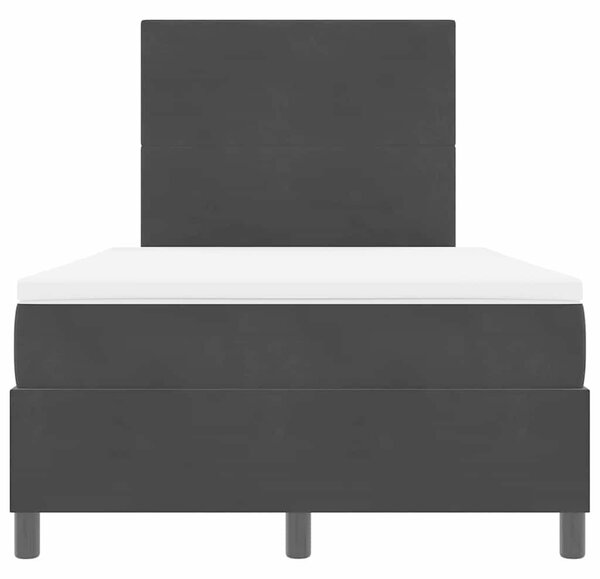 LED Box Spring Krevet s uzglavljem Crna 120 x 190 cm Baršun - Crna / 120 x 190 cm