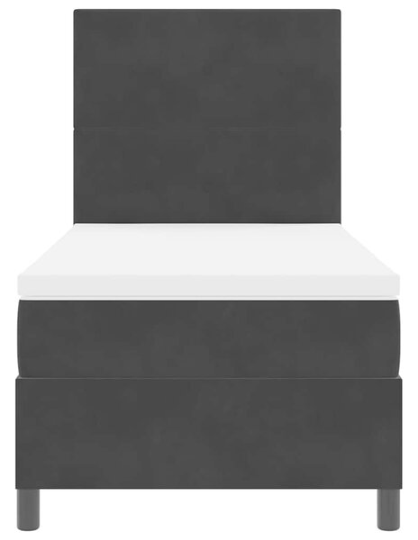 LED Box Spring Krevet s uzglavljem Crna 80 x 200 cm Baršun - Crna / 80 x 200 cm