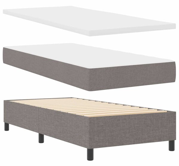 LED Box Spring Krevet s jastukom Sivo-smeđa 80 x 200 cm tkanina - Smeđesiva / 80 x 200 cm