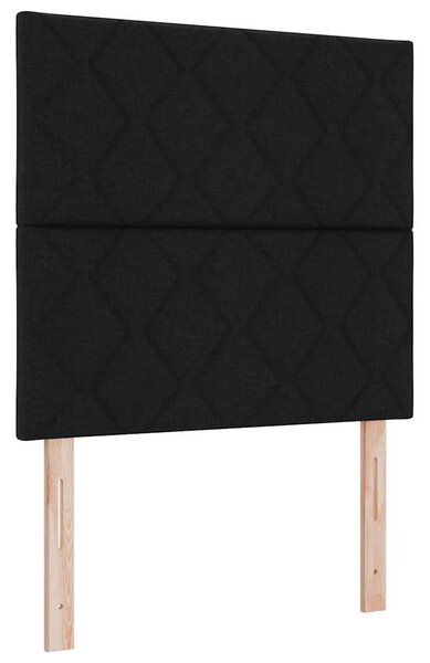 Krevet s opruga kutije s jastukom Crna 200 x 100 cm tkanina - Crna / 200 x 100 cm