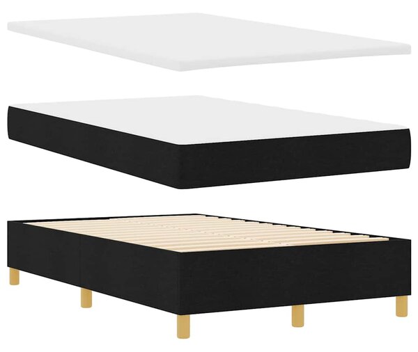 Krevet s opruga kutije s madracem Crna 120 x 200 cm tkanina - Crna / 120 x 200 cm