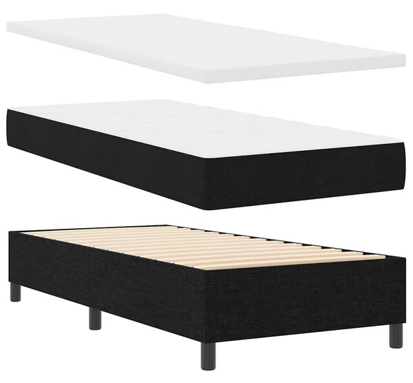 Krevet s opruga kutije s jastukom Crna 200 x 100 cm tkanina - Crna / 200 x 100 cm