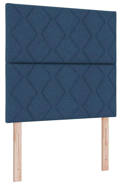 LED Box Spring Krevet s uzglavljem Plava 120 x 200 cm tkanina - Plava / 120 x 200 cm