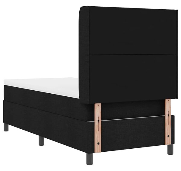 Krevet s opruga kutije s jastukom Crna 200 x 100 cm tkanina - Crna / 200 x 100 cm
