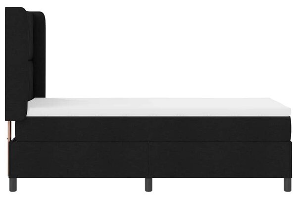 Krevet s opruga kutije s jastukom Crna 200 x 100 cm tkanina - Crna / 200 x 100 cm