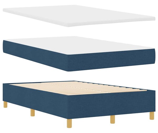 LED Box Spring Krevet s uzglavljem Plava 120 x 200 cm tkanina - Plava / 120 x 200 cm