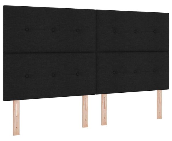 Krevet s opruga kutije s uzglavljem Crna 200 x 180 cm tkanina - Crna / 200 x 180 cm