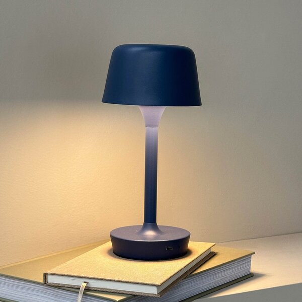 Dyberg Larsen Flow LED baterijska stolna lampa, plava, visina 25 cm, prigušiva, Plava, Dnevni boravak/blagovaonica, Metal