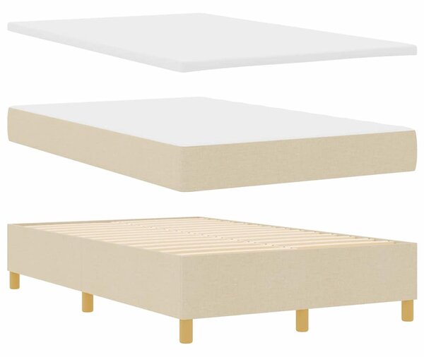 Krevet s opruga kutije s uzglavljem Krema 200 x 120 cm tkanina - Krem / 200 x 120 cm