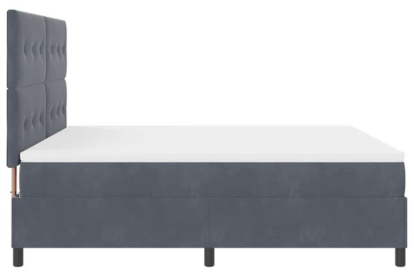 LED Box Spring Krevet Tamno siva 180 x 200 cm Baršun - Siva / 180 x 200 cm