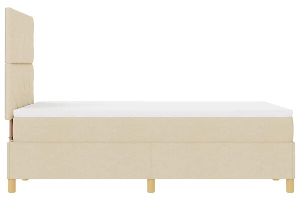 LED Box Spring Krevet s uzglavljem Krema 120 x 200 cm tkanina - Krem / 120 x 200 cm