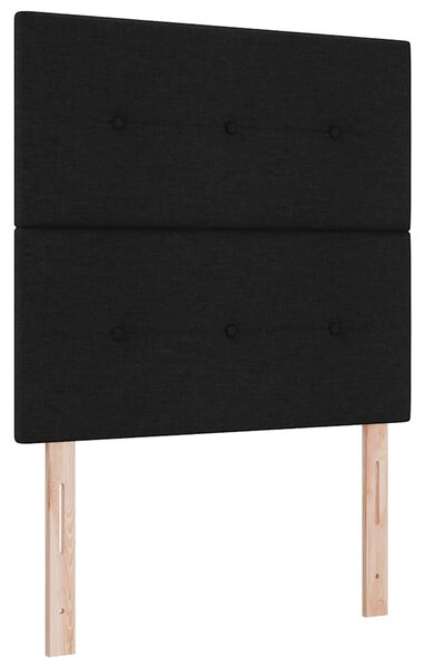 Krevet s opruga kutije s uzglavljem Crna 200 x 80 cm tkanina - Crna / 200 x 80 cm