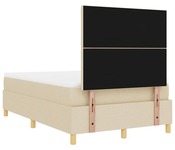 LED Box Spring Krevet s uzglavljem Krema 120 x 200 cm tkanina - Krem / 120 x 200 cm