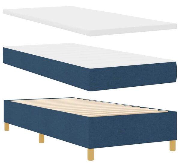 Krevet s opruga kutije s uzglavljem Plava 200 x 80 cm tkanina - Plava / 200 x 80 cm
