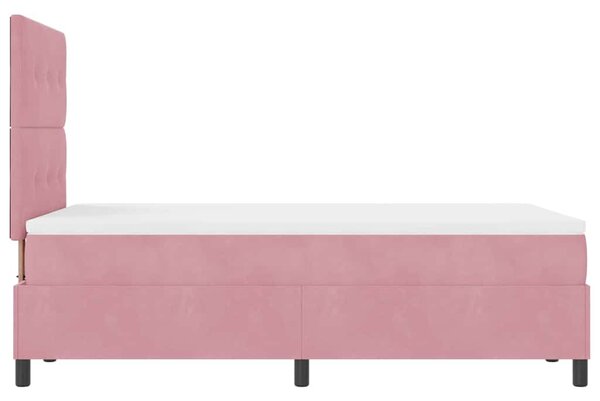 Krevet s opruga kutije Ružičasta 120 x 190 cm Baršun - Ružičasta / 120 x 190 cm