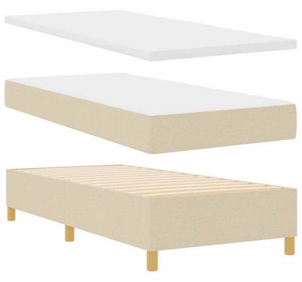 Krevet s opruga kutije s uzglavljem Krema 90 x 190 cm tkanina - Krem / 90 x 190 cm