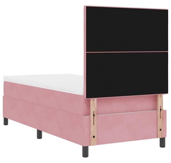 Krevet s opruga kutije Ružičasta 80 x 200 cm Baršun - Ružičasta / 80 x 200 cm