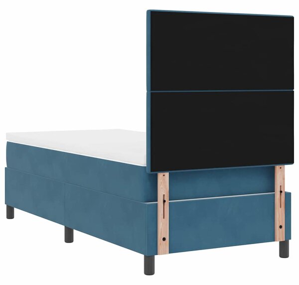 LED Box Spring Krevet Tamno plava 80 x 200 cm Baršun - Plava / 80 x 200 cm
