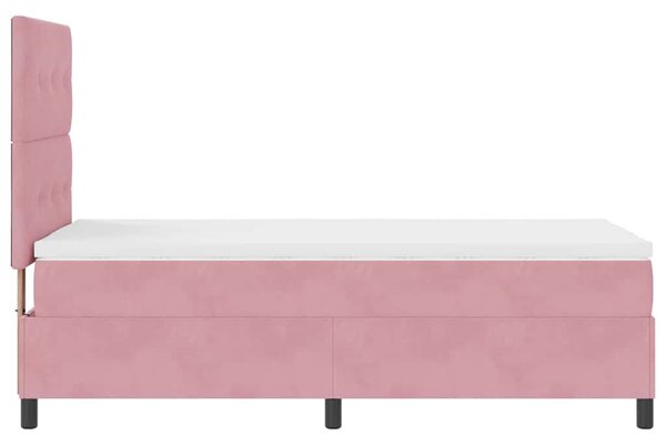Krevet s opruga kutije Ružičasta 80 x 200 cm Baršun - Ružičasta / 80 x 200 cm