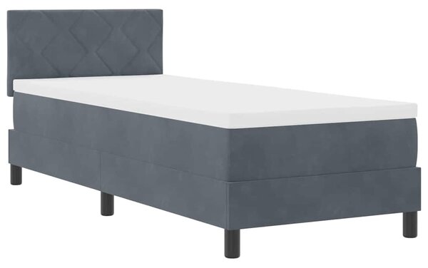 LED Box Spring Krevet Tamno siva 80 x 200 cm Baršun - Siva / 80 x 200 cm