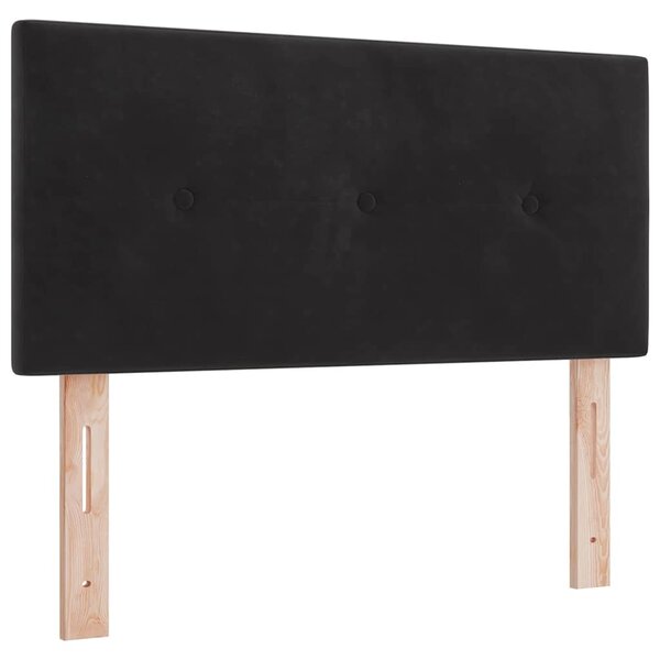 Krevet s opruga kutije s uzglavljem Crna 90 x 200 cm Baršun - Crna / 90 x 200 cm