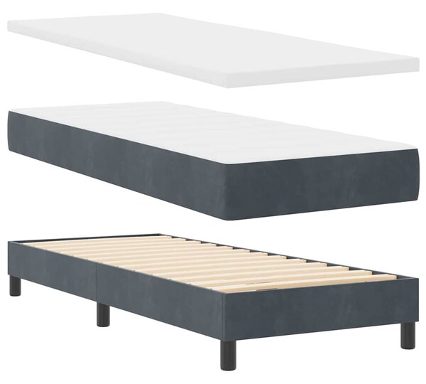 LED Box Spring Krevet Tamno siva 80 x 200 cm Baršun - Siva / 80 x 200 cm