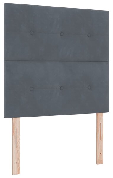 Krevet s opruga kutije Tamno siva 200 x 90 cm Baršun - Siva / 200 x 90 cm