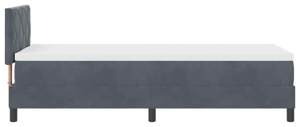 LED Box Spring Krevet Tamno siva 80 x 200 cm Baršun - Siva / 80 x 200 cm