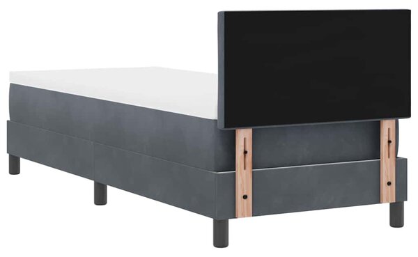 LED Box Spring Krevet Tamno siva 80 x 200 cm Baršun - Siva / 80 x 200 cm