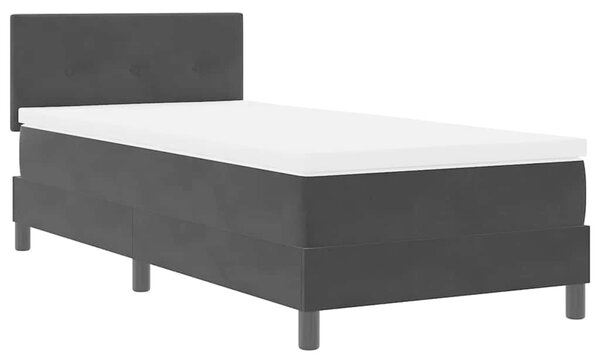 Krevet s opruga kutije s uzglavljem Crna 90 x 200 cm Baršun - Crna / 90 x 200 cm