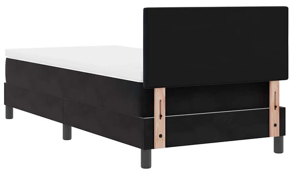 Krevet s opruga kutije s uzglavljem Crna 90 x 200 cm Baršun - Crna / 90 x 200 cm