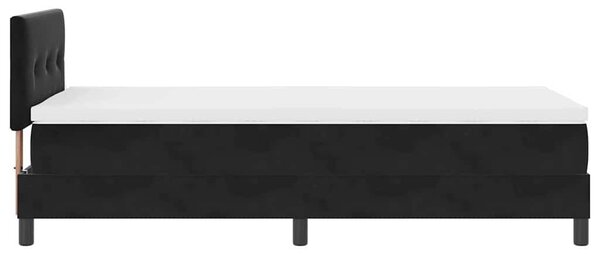 Krevet s opruga kutije s uzglavljem Crna 90 x 200 cm Baršun - Crna / 90 x 200 cm
