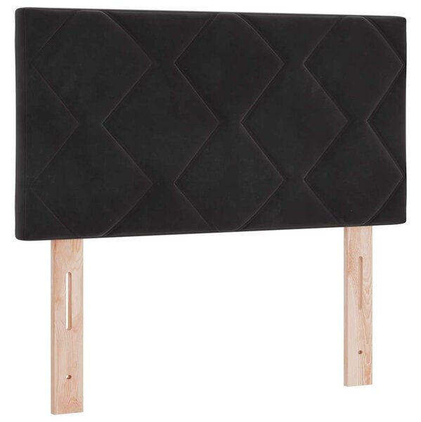Krevet s opruga kutije s jastukom Crna 80 x 200 cm Baršun - Crna / 80 x 200 cm