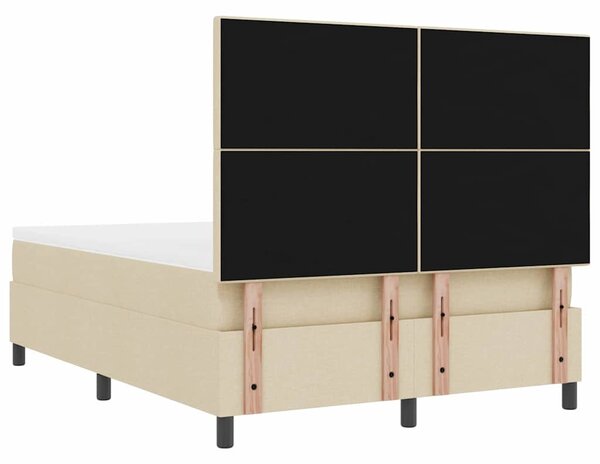 Krevet s opruga kutije s uzglavljem Krema 140 x 190 cm tkanina - Krem / 140 x 190 cm