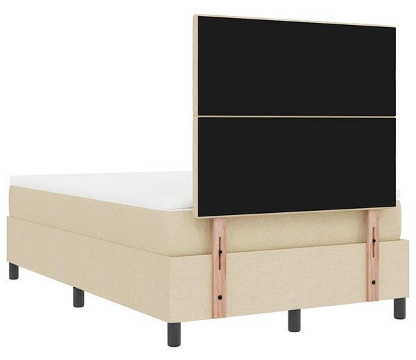 Krevet s opruga kutije s uzglavljem Krema 120 x 190 cm tkanina - Krem / 120 x 190 cm