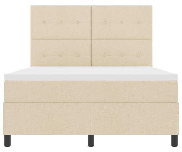 Krevet s opruga kutije s uzglavljem Krema 140 x 190 cm tkanina - Krem / 140 x 190 cm