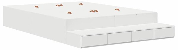 Krevet s ladicama s ladicama Bijelo 140 cm Konstruirano drvo - Bijela / 140 cm