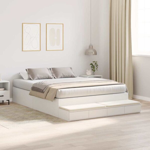 Krevet s ladicama s ladicama Bijelo 140 cm Konstruirano drvo - Bijela / 140 cm