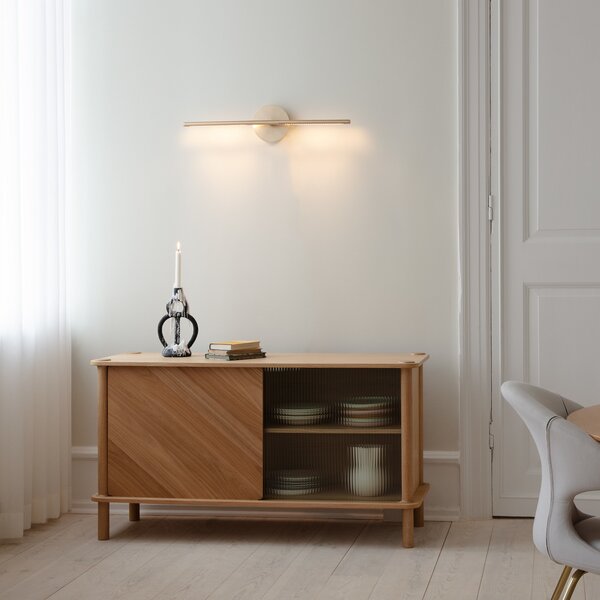 UMAGE LED zidna svjetiljka Omni, mesing, dužina 74 cm, prigušiva, Zlato / mjed, Dnevni boravak/blagovaonica, Metal