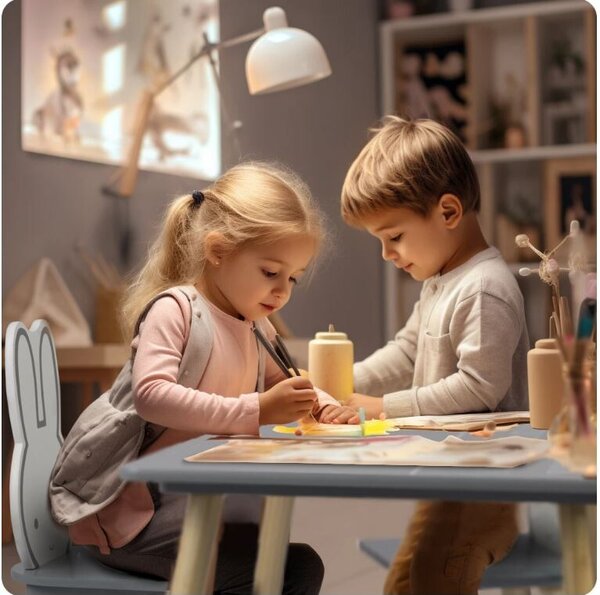 Dječji set stol i stolica - Miffy Grey